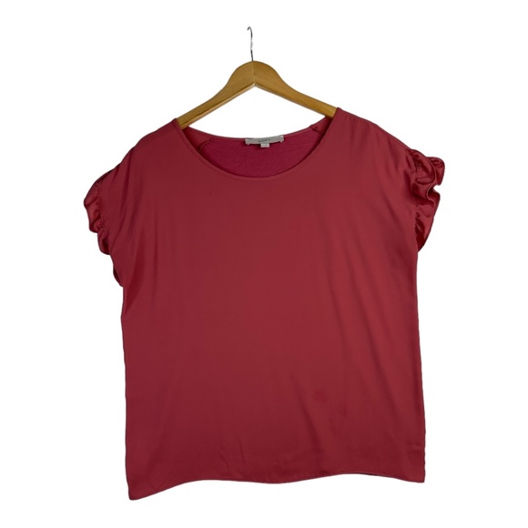 LOFT Red Ruffle Sleeve Blouse Size Medium AS IS‎ - Picture 1 of 4
